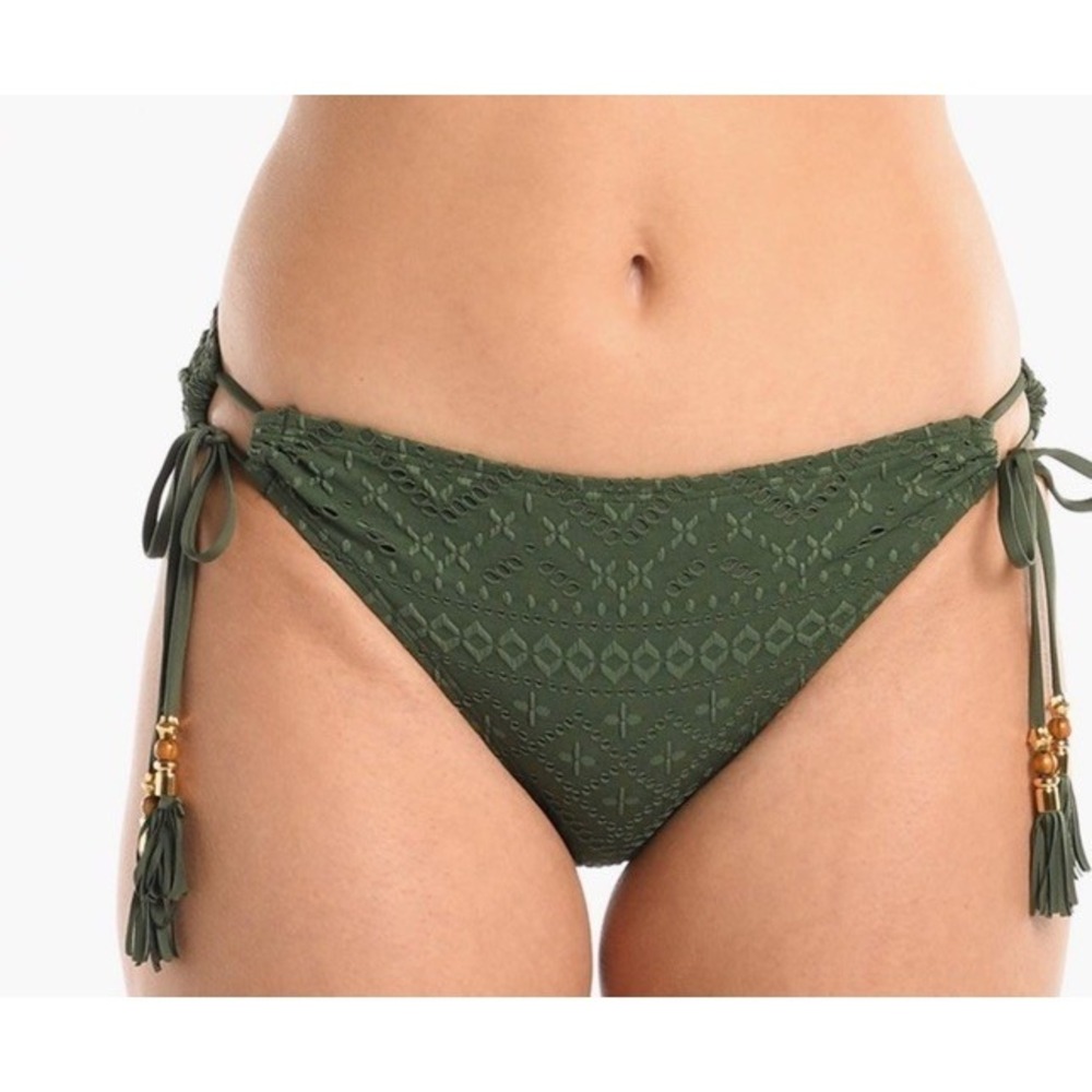La blanca Salt side lie Hipster Bikini‎ Bottoms Size 14 Color Olive